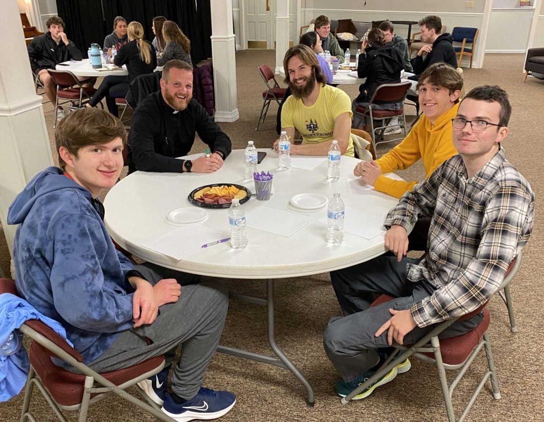 Newman Catholic Ministry students having meal